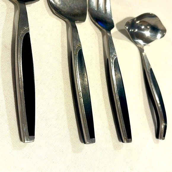 Vintage MCM 4pc Starburst Stainless Serving Pieces Japan - Picture 2 of 7